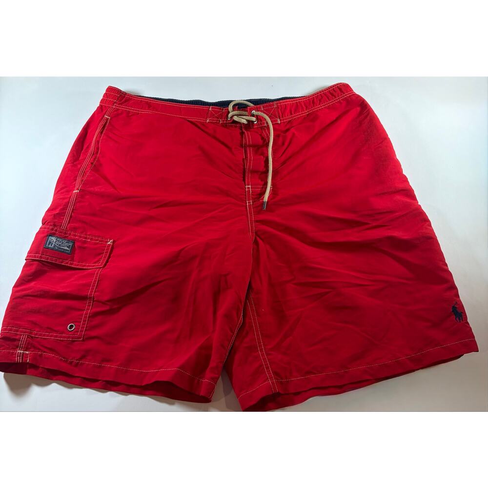 Polo Ralph Lauren Men’s 2XL Red Swim Trunks Board Shorts Lined
